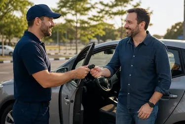 Chaveiro abrindo a porta de um carro em Simões Filho, BA, com profissionalismo.